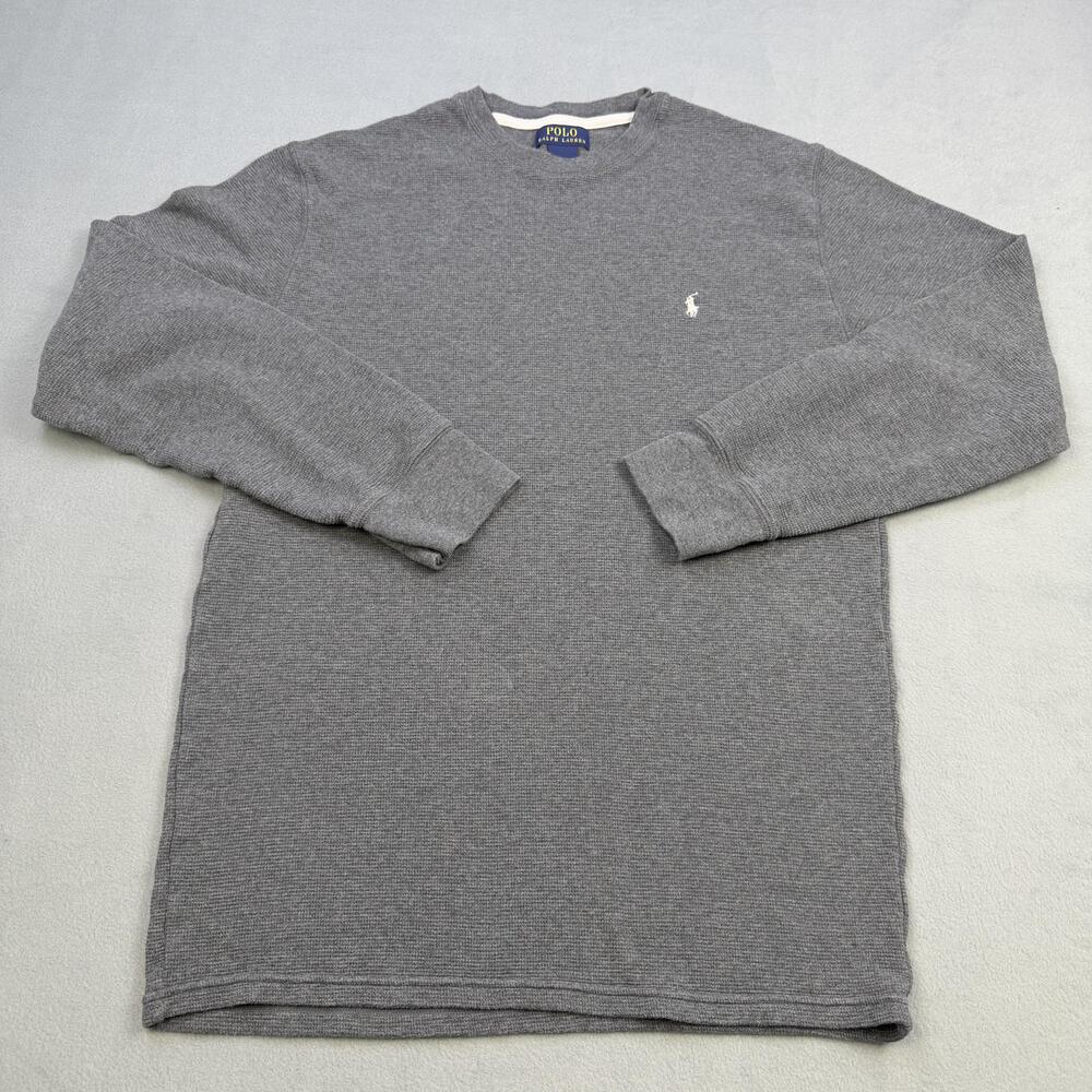 Polo Ralph Lauren Shirt Mens XL Gray Thermal Waffle Long Sleeve Tee Crewneck